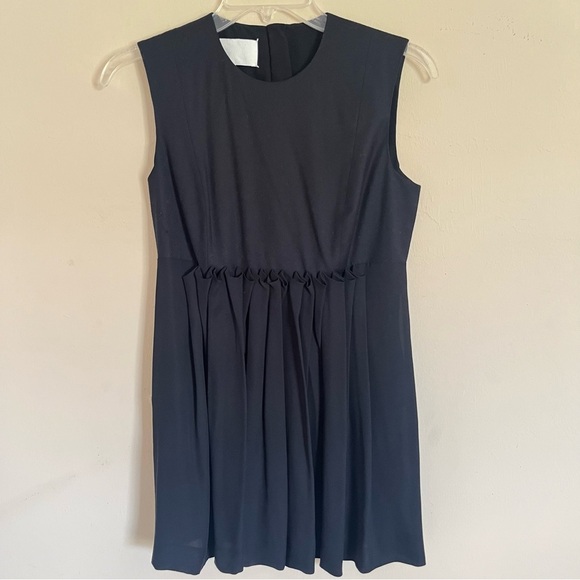 Maison Martin Margiela Paris Navy Blue Silk Cashmere Blend Pleated Skirt Dress 6 - Picture 11 of 16